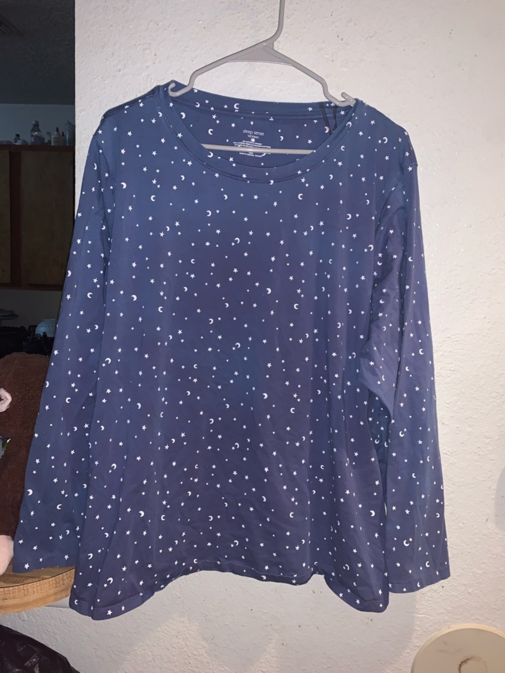 Women's Navy Star & Moon Long-Sleeve Blouse